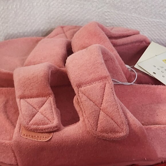 A New Day Coral Orange Contoured Footbed Adj Hook Loop Strap Platform Sandals 10 - Picture 5 of 16